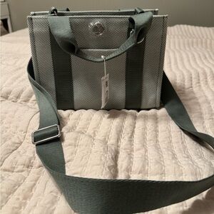 Lululemon Athletica - two tone canvas bag with shoulder strap. 4.5L mini size